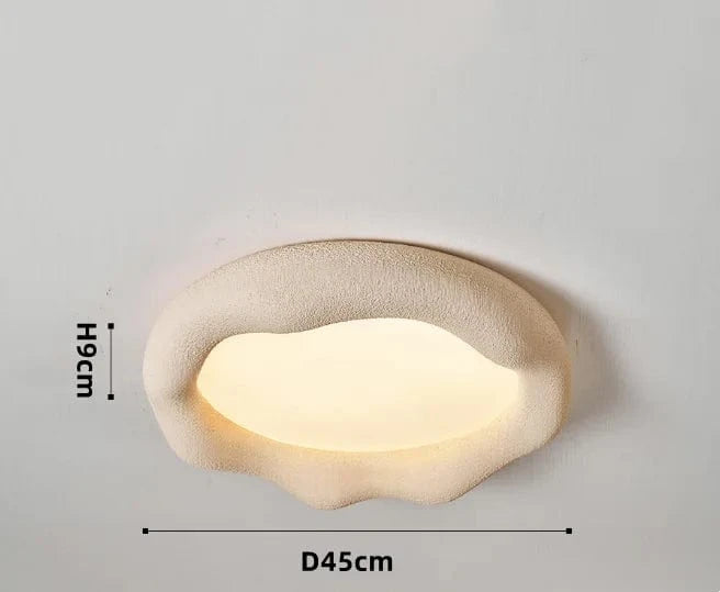 Plafonnier nordique Wabi Sabi Nuage Lumière Style Minimaliste - Résine de Qualité | Marco Lucetti Crème D45cm / Lumière neutre