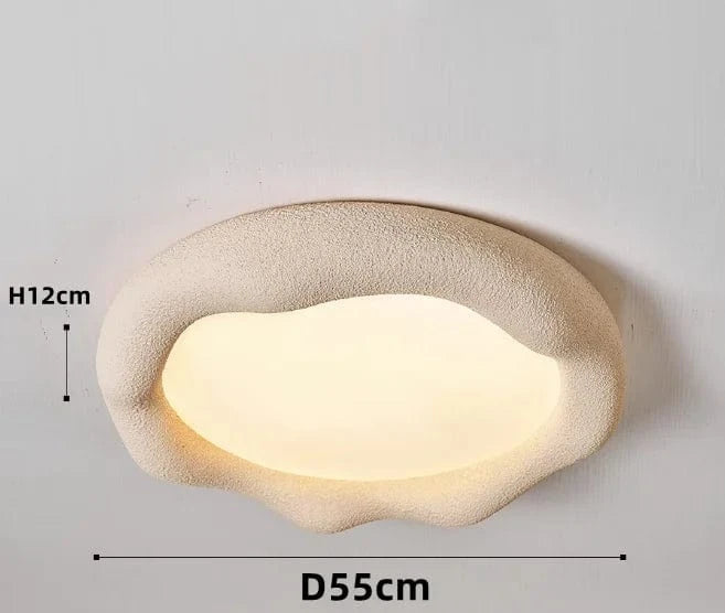 Plafonnier nordique Wabi Sabi Nuage Lumière Style Minimaliste - Résine de Qualité | Marco Lucetti Crème D55cm / Lumière neutre