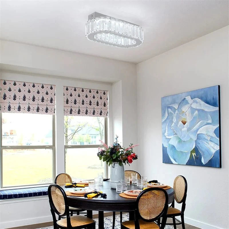 Plafonnier ovale en cristal LED pour une cuisine élégante | Marco Lucetti