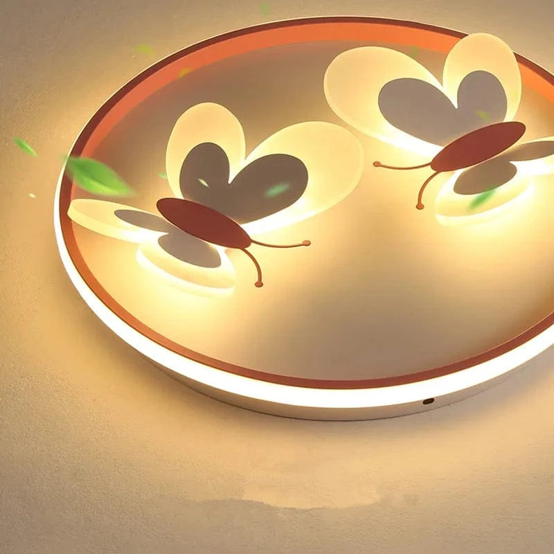 Plafonnier Papillon Rose Décoratif pour Enfants - Lampe Créative pour Chambre d'Enfant | Marco Lucetti