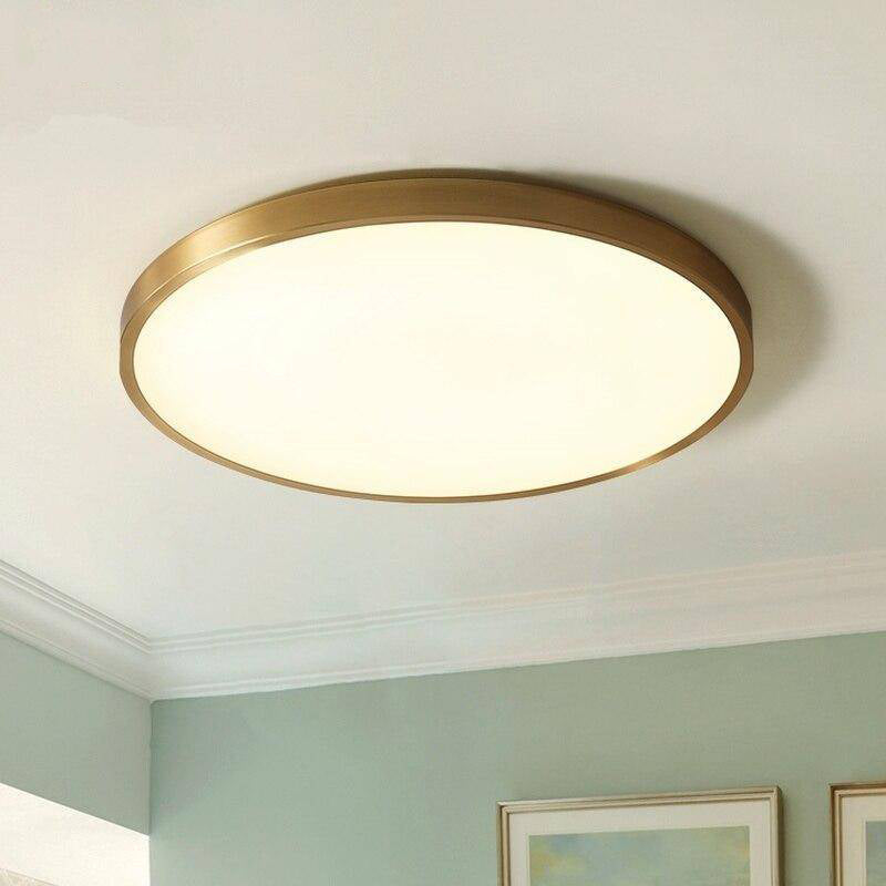 Plafonnier LED doré de forme ronde