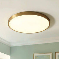 Plafonnier LED doré de forme ronde