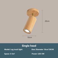 Plafonnier projecteurs spots sur rail LED nordique pour salon - Eclairage de magasin en bois | Marco Lucetti 1 têtes / Blanc chaud