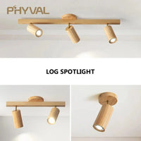 Plafonnier projecteurs spots sur rail LED nordique pour salon - Eclairage de magasin en bois | Marco Lucetti