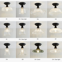 Plafonnier Rétro Américain avec Couvercle en Verre - Décoration Créative