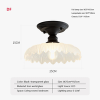 Plafonnier Rétro Américain avec Couvercle en Verre - Décoration Créative
