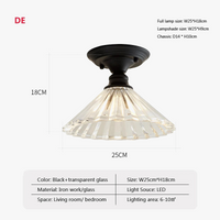 Plafonnier Rétro Américain avec Couvercle en Verre - Décoration Créative
