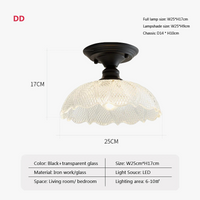 Plafonnier Rétro Américain avec Couvercle en Verre - Décoration Créative