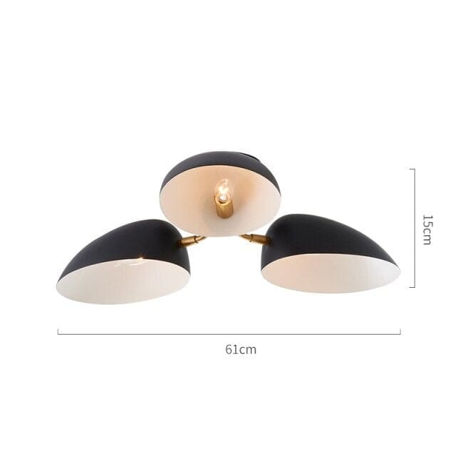 Plafonnier Ranya : Moderne avec 3 lampes en métal. | Marco Lucetti Noir / Warm yellow light