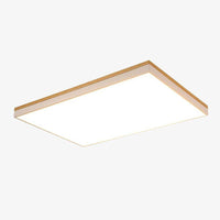 Plafonnier rectangle en bois et métal LED Luxe
