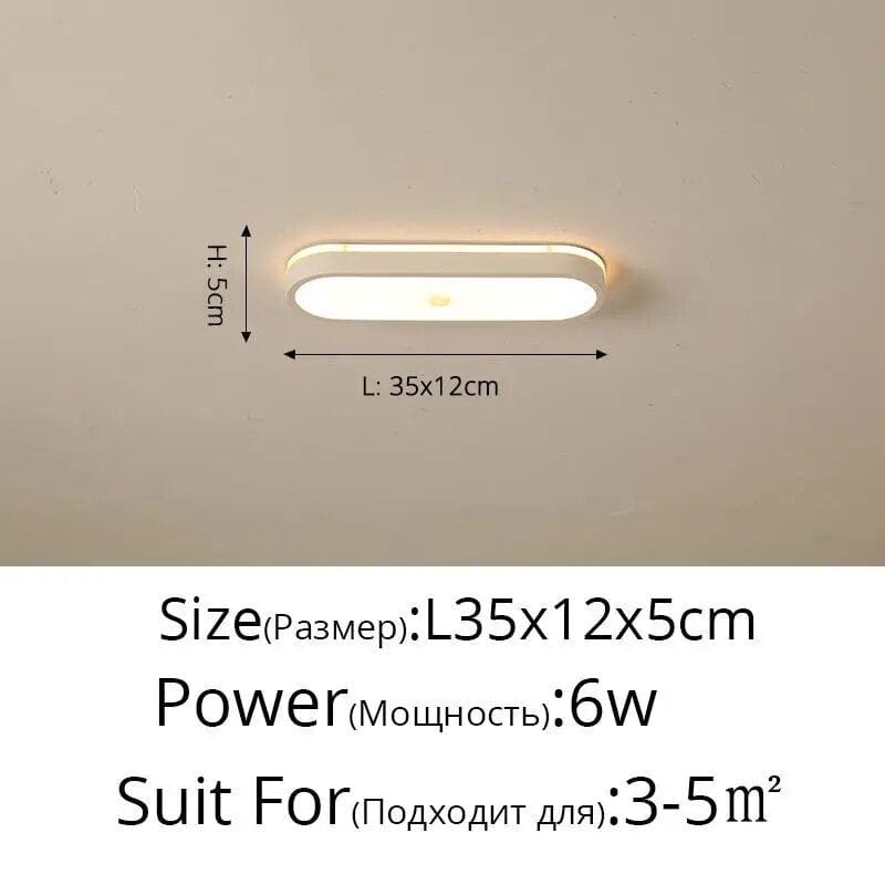 Plafonnier rectangulaire design pour couloir. | Marco Lucetti Blanc L35x12x5cm / Intensité variable avec télécommande