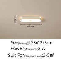 Plafonnier rectangulaire design pour couloir. | Marco Lucetti Blanc L35x12x5cm / Intensité variable avec télécommande