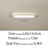 Plafonnier rectangulaire design pour couloir. | Marco Lucetti Blanc L45x12x5cm / Intensité variable avec télécommande