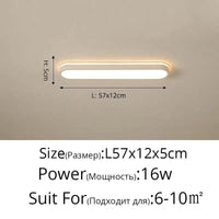 Plafonnier rectangulaire design pour couloir. | Marco Lucetti Blanc L57x12x5cm / Intensité variable avec télécommande