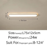 Plafonnier rectangulaire design pour couloir. | Marco Lucetti Blanc L75x12x5cm / Intensité variable avec télécommande