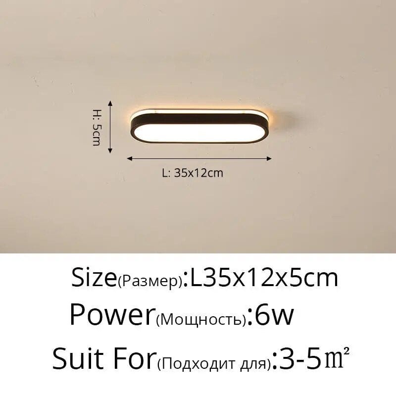 Plafonnier rectangulaire design pour couloir. | Marco Lucetti Noir L35x12x5cm / Intensité variable avec télécommande