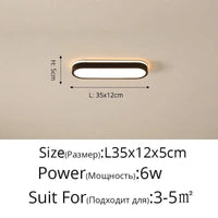 Plafonnier rectangulaire design pour couloir. | Marco Lucetti Noir L35x12x5cm / Intensité variable avec télécommande