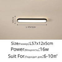 Plafonnier rectangulaire design pour couloir. | Marco Lucetti Noir L57x12x5cm / Intensité variable avec télécommande