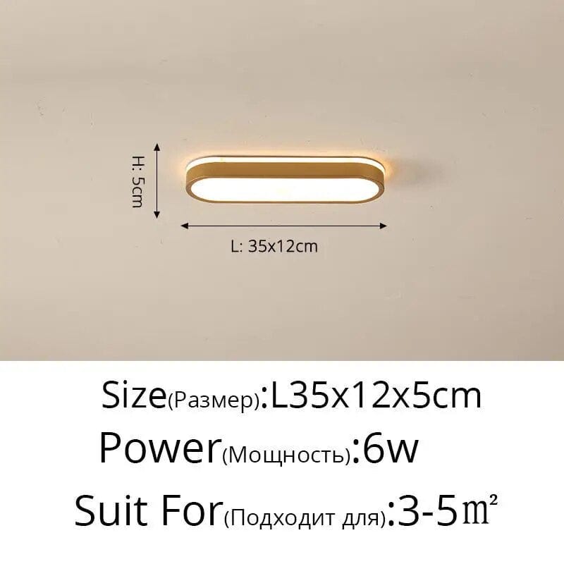 Plafonnier rectangulaire design pour couloir. | Marco Lucetti Or L35x12x5cm / Intensité variable avec télécommande