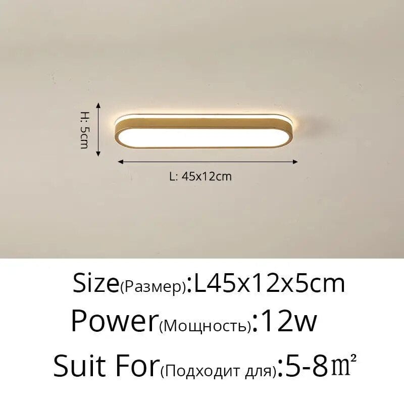 Plafonnier rectangulaire design pour couloir. | Marco Lucetti Or L45x12x5cm / Intensité variable avec télécommande