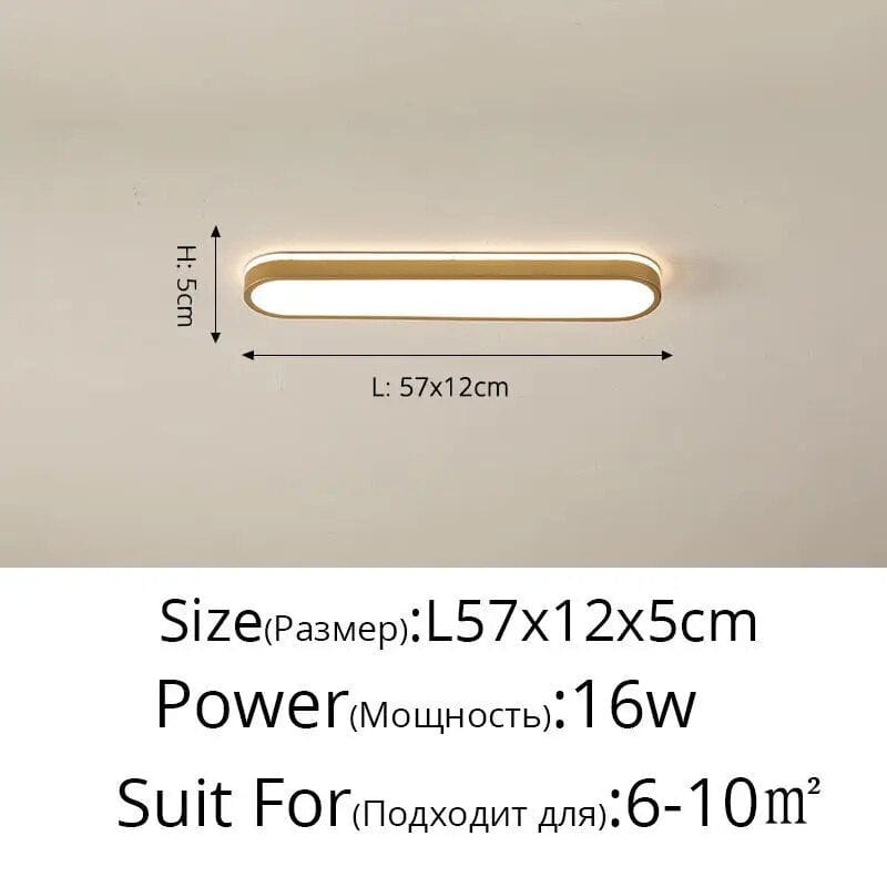 Plafonnier rectangulaire design pour couloir. | Marco Lucetti Or L57x12x5cm / Intensité variable avec télécommande