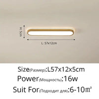 Plafonnier rectangulaire design pour couloir. | Marco Lucetti Or L57x12x5cm / Intensité variable avec télécommande