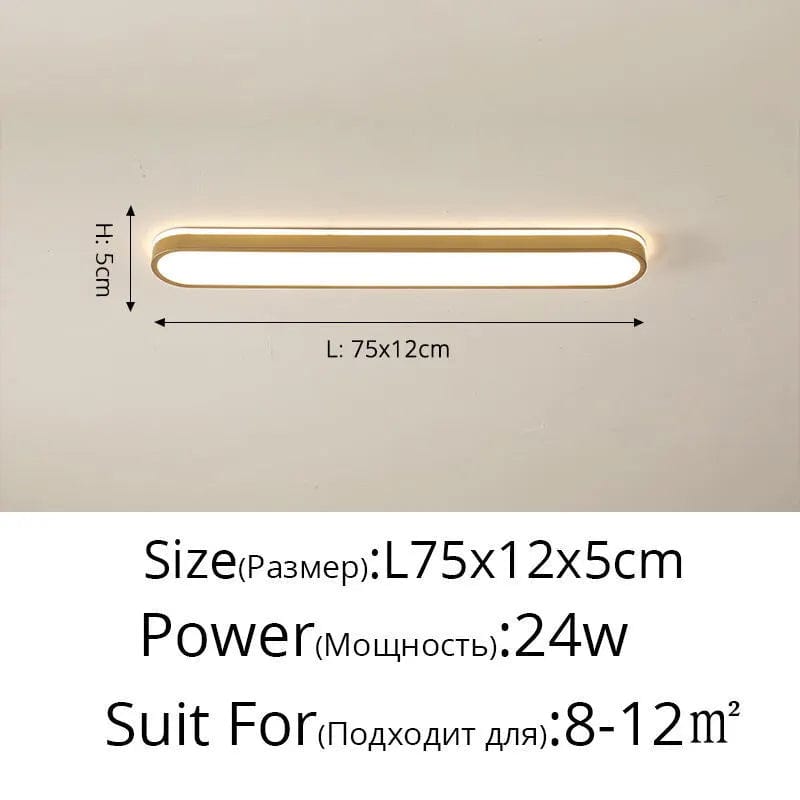 Plafonnier rectangulaire design pour couloir. | Marco Lucetti Or L75x12x5cm / Intensité variable avec télécommande