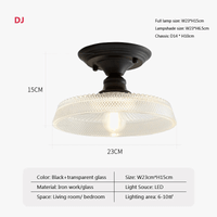 Plafonnier rétro américain à tête unique en verre décoratif | Marco Lucetti