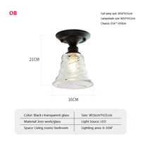 Plafonnier rétro américain à tête unique en verre décoratif | Marco Lucetti OB / Blanc froid