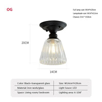 Plafonnier Rétro Américain avec Couvercle en Verre - Décoration Créative | Marco Lucetti OG / Sans ampoule