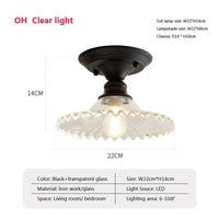 Plafonnier Rétro Américain avec Couvercle en Verre - Décoration Créative | Marco Lucetti OH Effacer / Sans ampoule