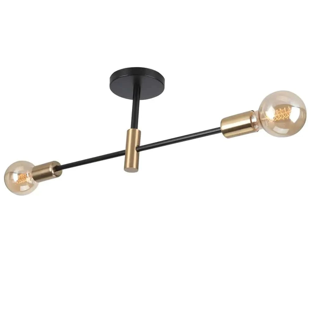 Plafonnier rétro en fer forgé LED noir et or E27 - Luminaire Maison | Marco Lucetti Modèle 5