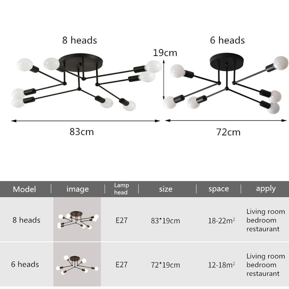 Plafonnier rétro en métal avec plusieurs lampes Personality | Marco Lucetti