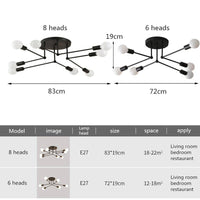 Plafonnier rétro en métal avec plusieurs lampes Personality | Marco Lucetti