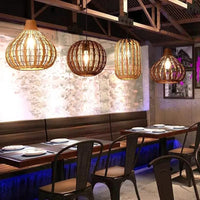 Plafonnier rétro en rotin tissé - Style Vintage | Marco Lucetti