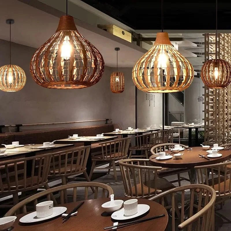 Plafonnier rétro en rotin tissé - Style Vintage | Marco Lucetti