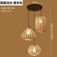 Plafonnier rétro en rotin tissé - Style Vintage | Marco Lucetti Combinaison de disques-Bro / Livraison gratuite avec L