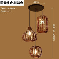 Plafonnier rétro en rotin tissé - Style Vintage | Marco Lucetti Combinaison de disques-Rat / Livraison gratuite avec L