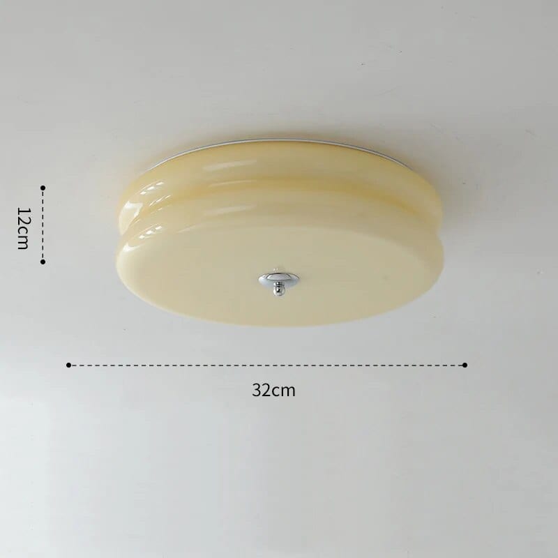 Plafonnier rétro en verre crème pour une ambiance française. | Marco Lucetti Beige 32cm / 3 couleurs