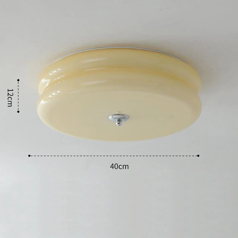 Plafonnier rétro en verre crème pour une ambiance française. | Marco Lucetti Beige 40cm / 3 couleurs