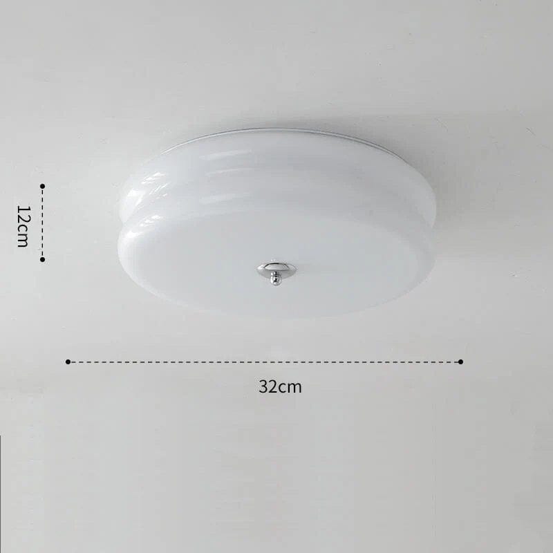 Plafonnier rétro en verre crème pour une ambiance française. | Marco Lucetti Blanc 32cm / 3 couleurs