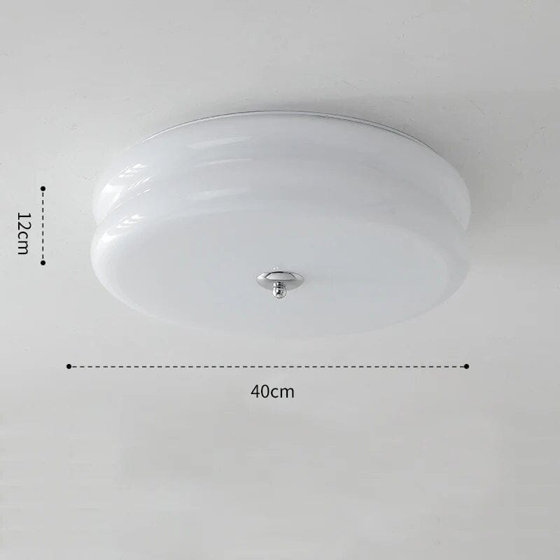 Plafonnier rétro en verre crème pour une ambiance française. | Marco Lucetti Blanc 40cm / 3 couleurs