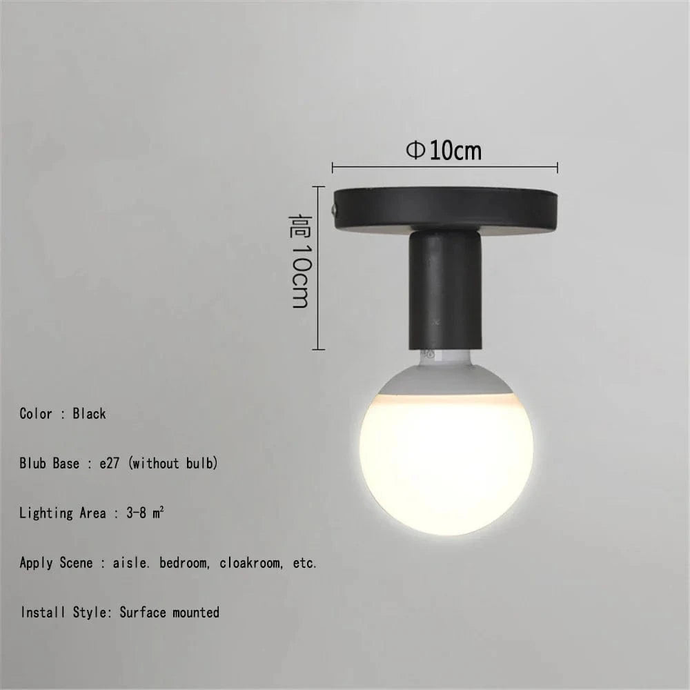 Plafonnier rétro industriel en métal E27 - Style Vintage Revisitée | Marco Lucetti Noir