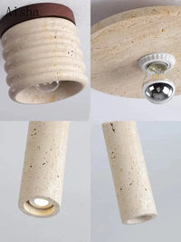 Plafonnier rétro jaune en pierre de grotte pour un couloir tendance | Marco Lucetti