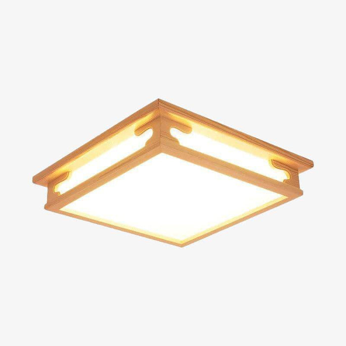Plafonnier LED Carré en Bois - Collection Coffee