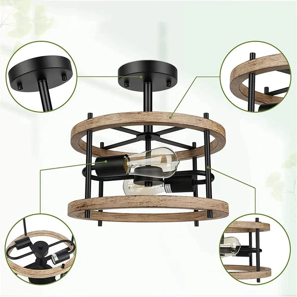 Plafonnier rétro "Vintage Glow" semi-encastré à 2 lumières | Marco Lucetti