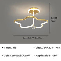 Plafonnier Rond Cristal LED | Marco Lucetti B Or / Blanc chaud