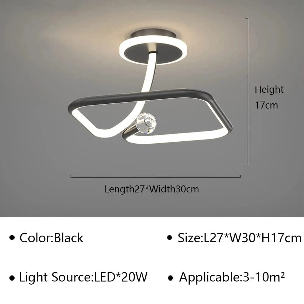 Plafonnier Rond Cristal LED | Marco Lucetti C Noir / Blanc chaud