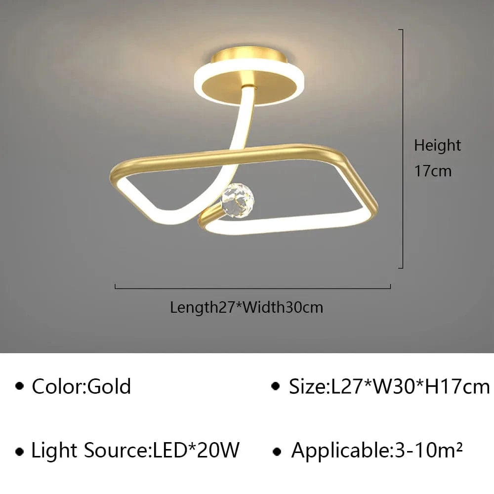 Plafonnier Rond Cristal LED | Marco Lucetti C Or / Blanc chaud