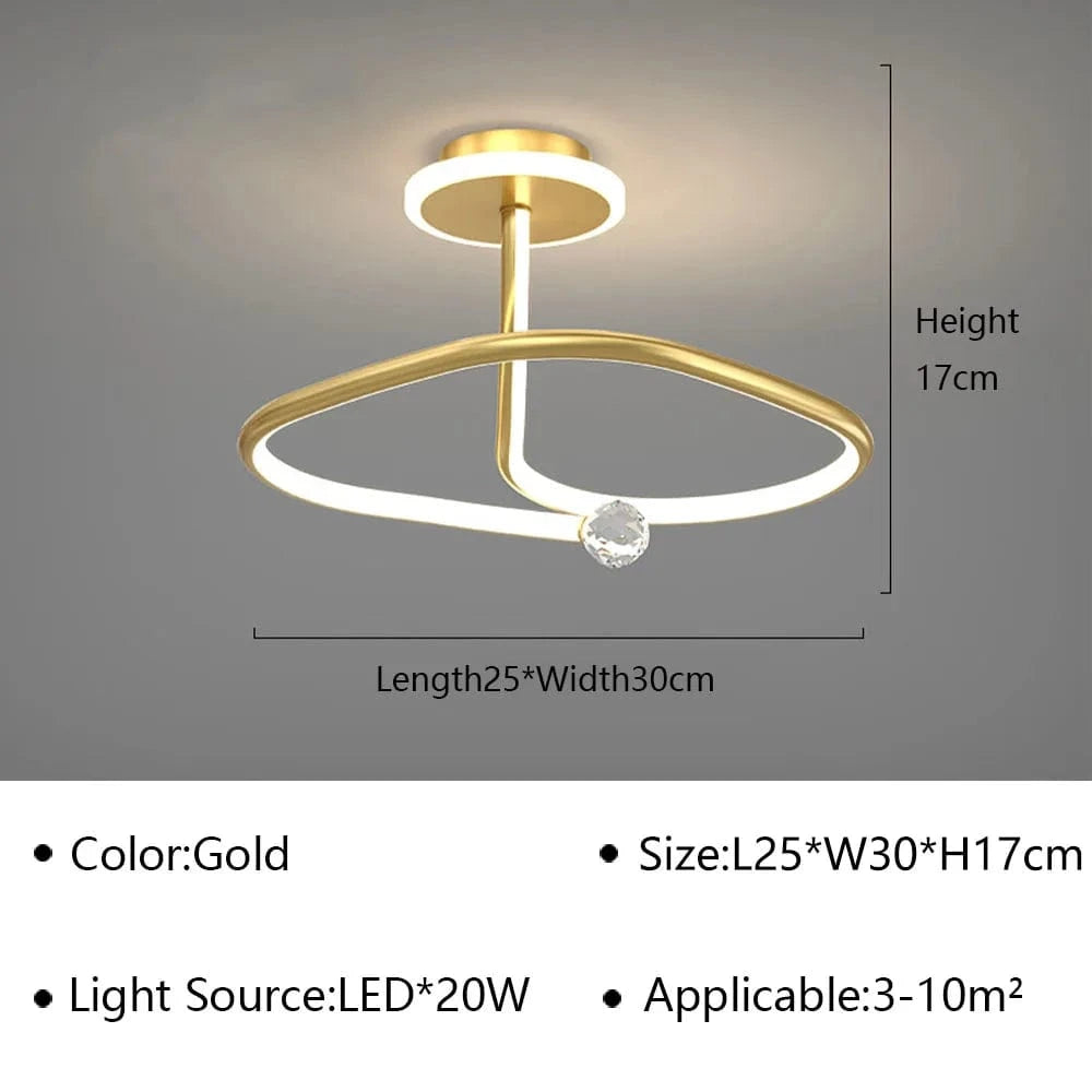 Plafonnier Rond Cristal LED | Marco Lucetti D Or / Blanc chaud